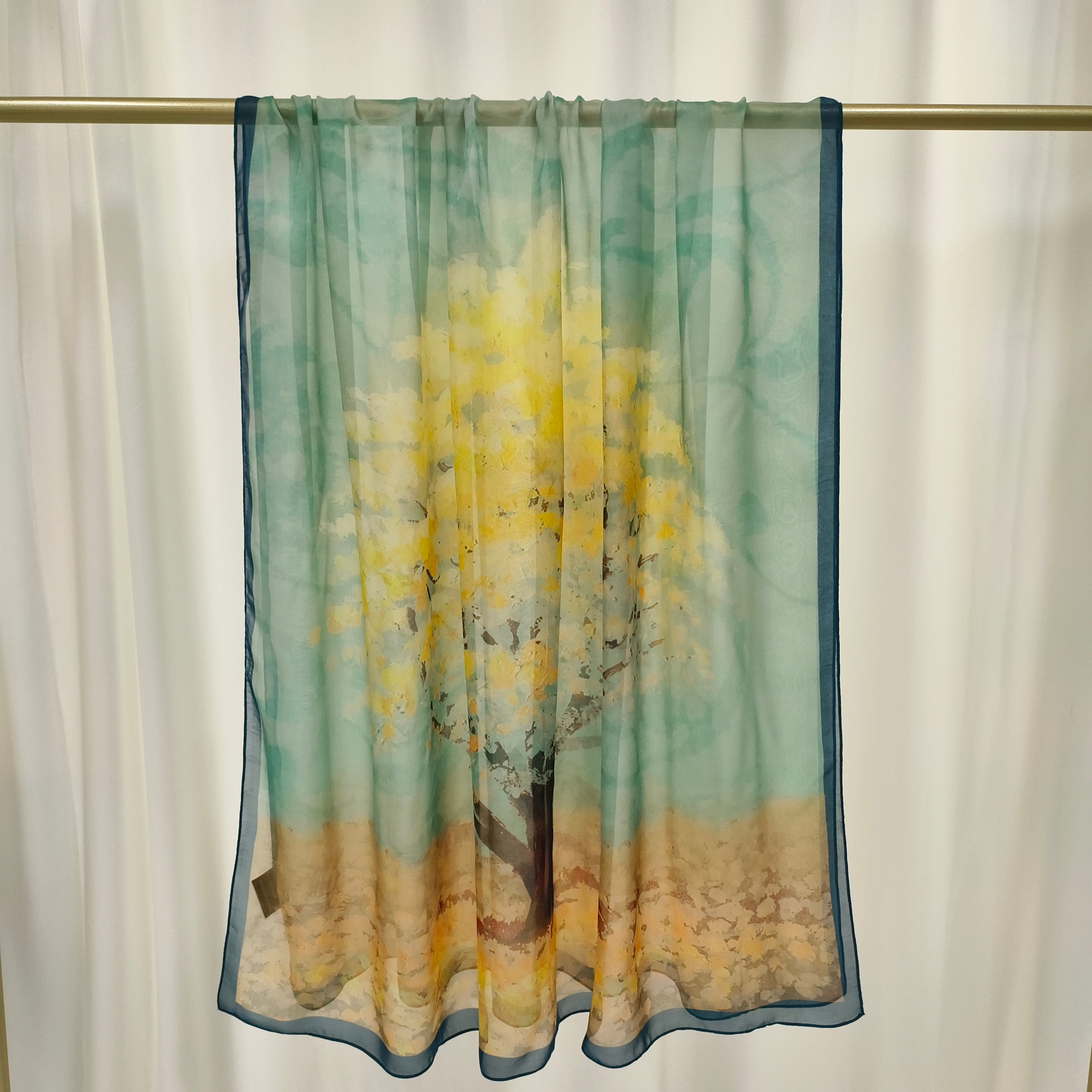 Italian Silk Scarf | Spring Tree | 110x180 cm