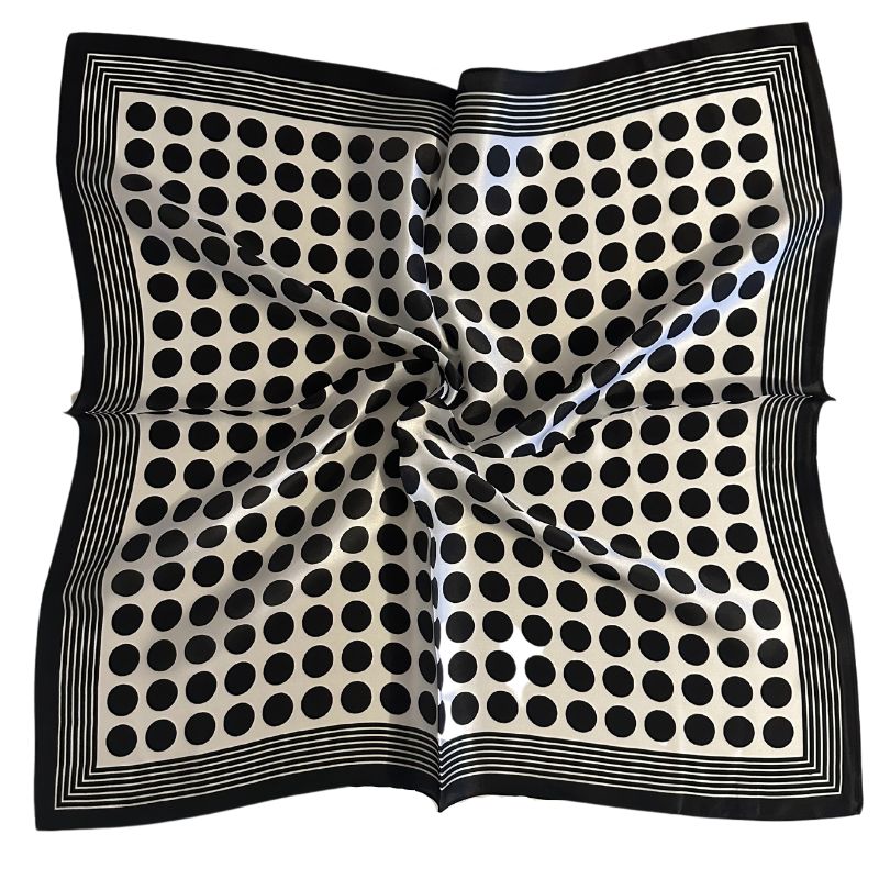 Silk scarf | Black Dots | 68 CM