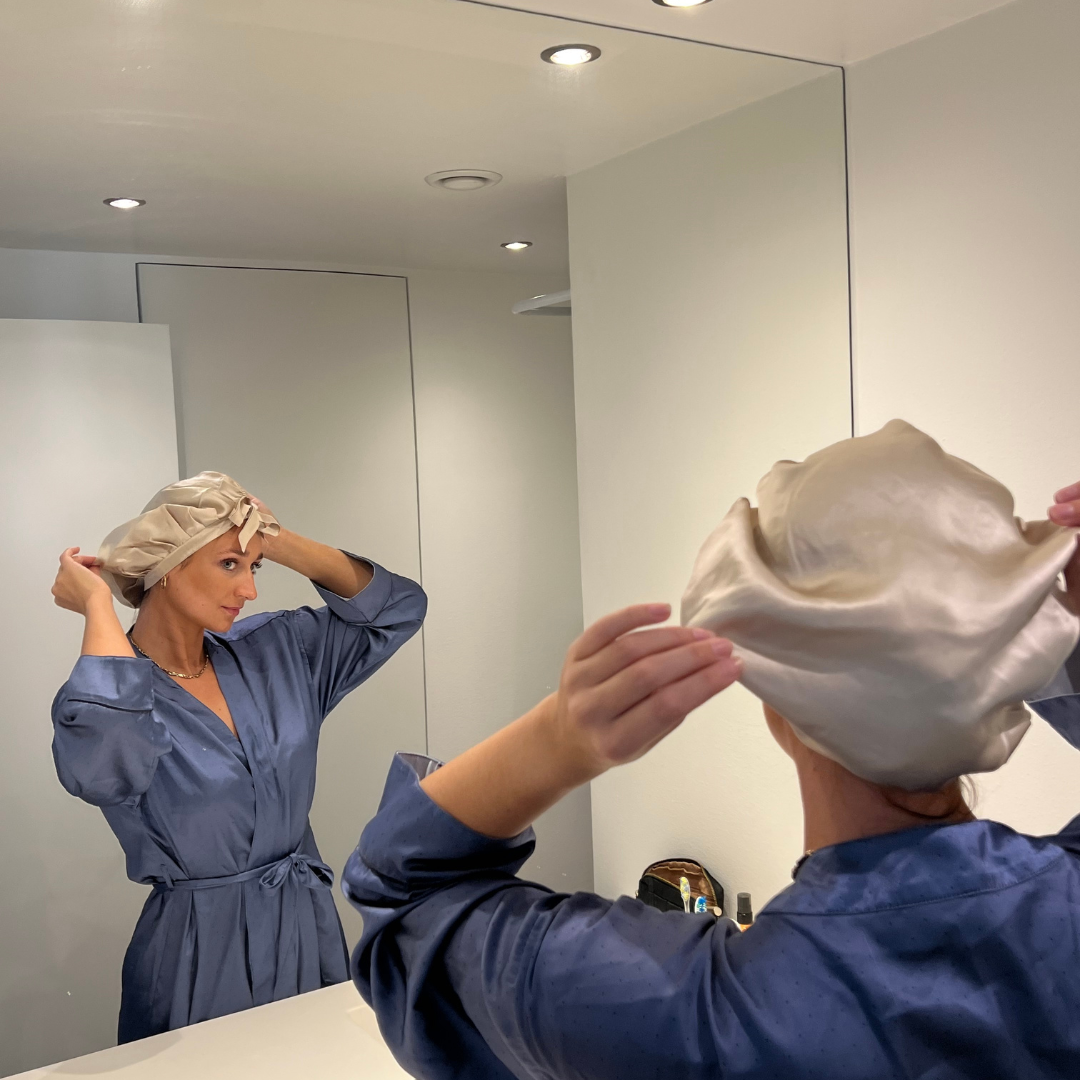Luxury SILK Bonnet | Beige