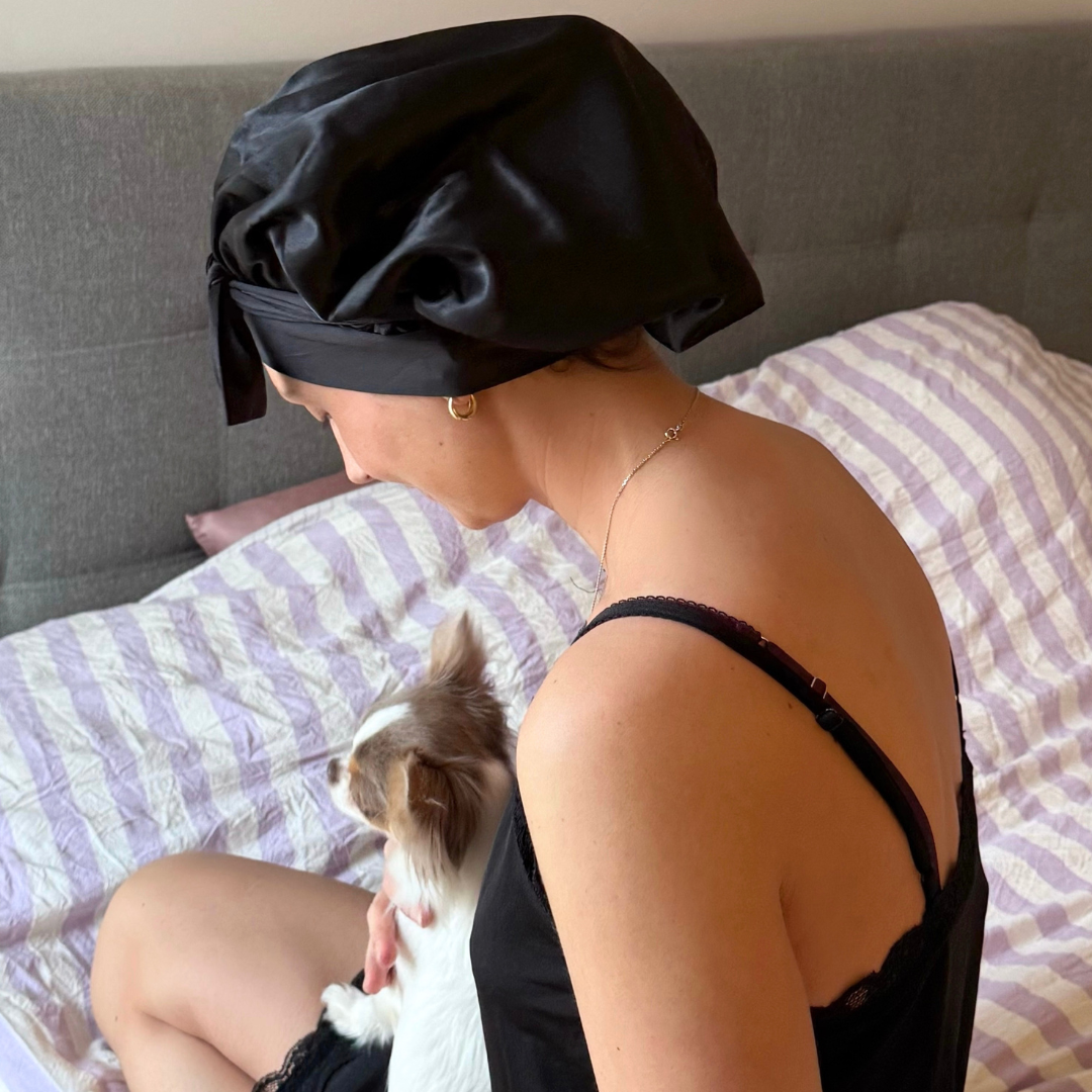 Luxury SILK Bonnet | Black