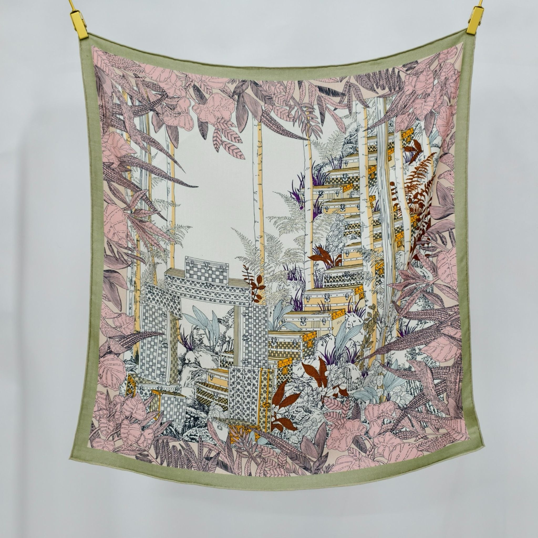 Seidenschal - Blaue Streifen | 68 CM