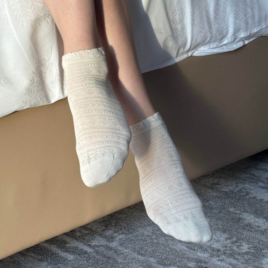 Patterned Silk Stockings 5-pack - White