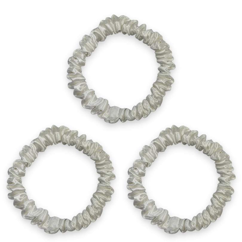SILKE SCRUNCHIE MINI (3-paketti) - VALKOINEN