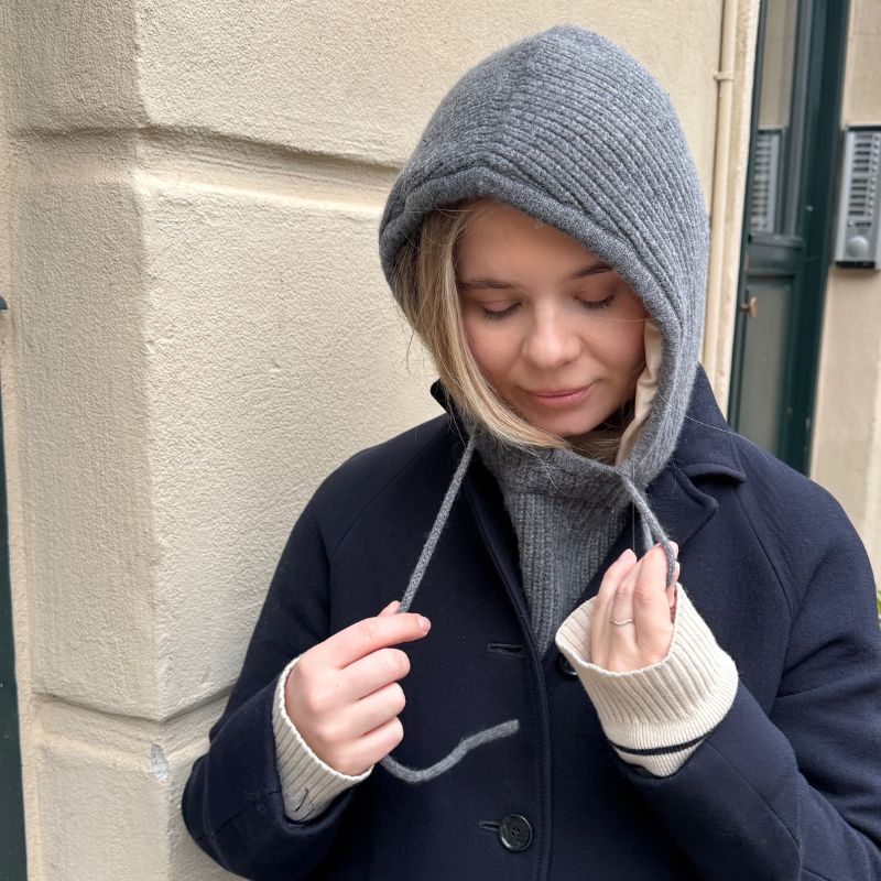 Balaclava van angorawol met zijden voering