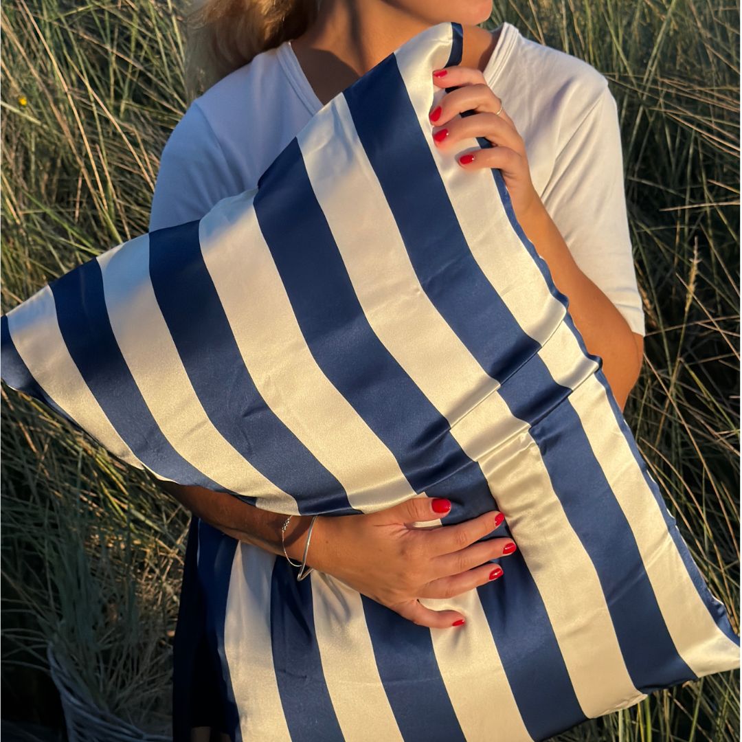 SILK Pillowcase | Navy Stripes