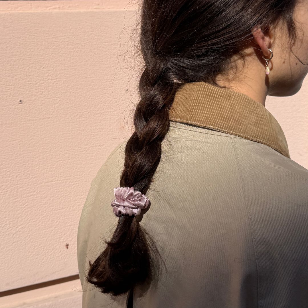 SILK SCRUNCHIE MINI (3-pack) - ROSE GOLD
