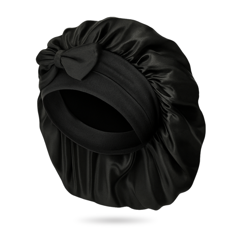 LUXUS SILK BONNET - SCHWARZ