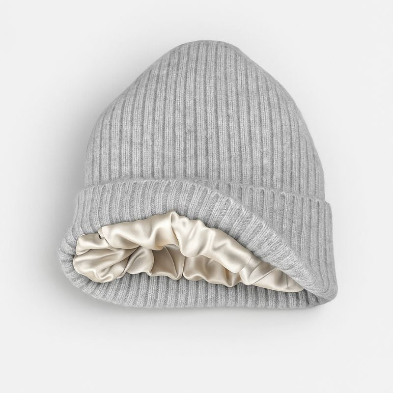 Silk-lined beanie | Warm hat with 100% mulberry silk lining display picture 1