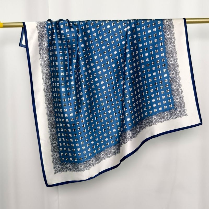 Silk scarf | Navy Blue | 90 CM