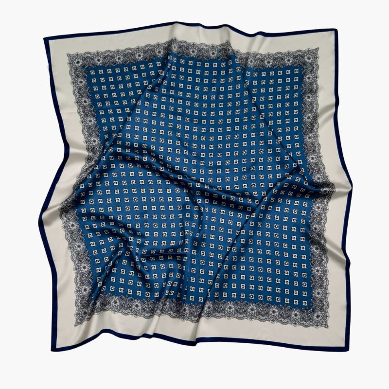 Silk scarf | Navy Blue | 90 CM