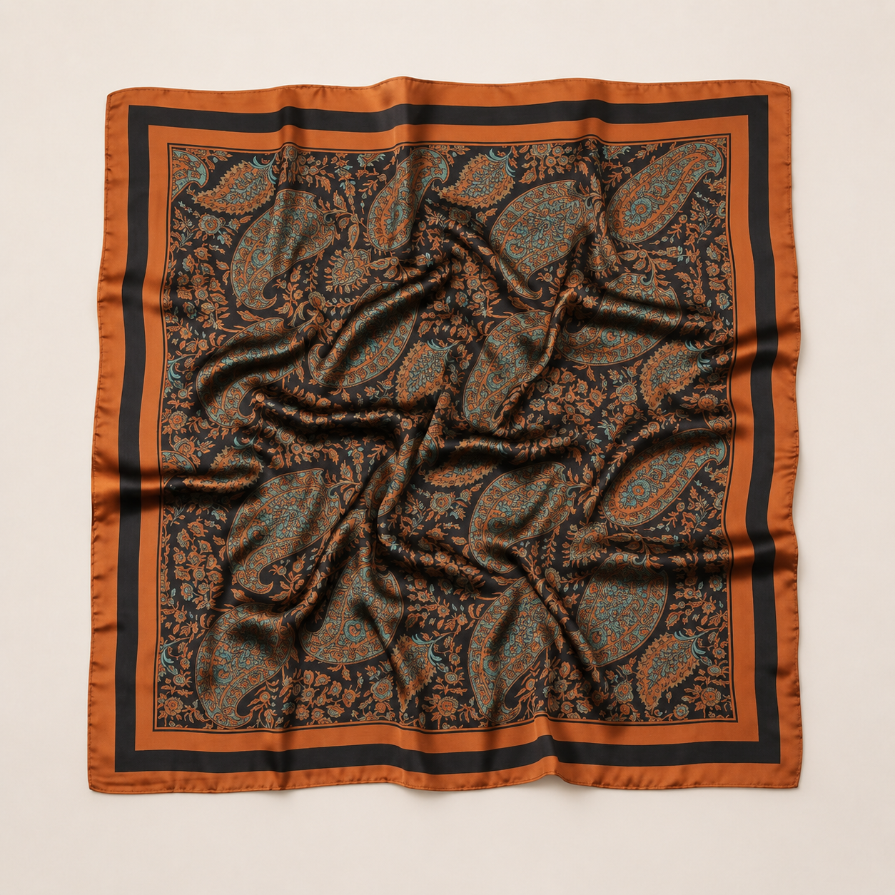 SILK Scarf | Bohemian Orange | 68 CM