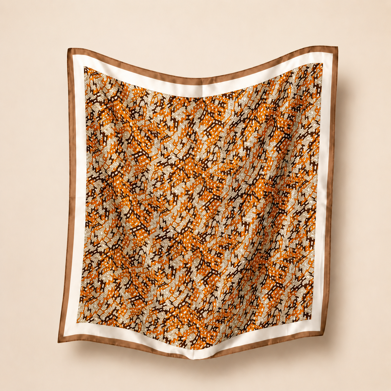 Silk Scarf | Orange Pattern | 68 CM