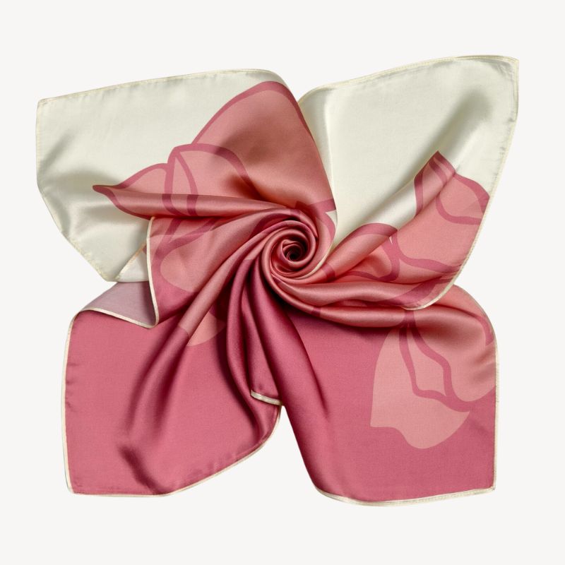 Silk scarf | Blooming Rose | 68 cm