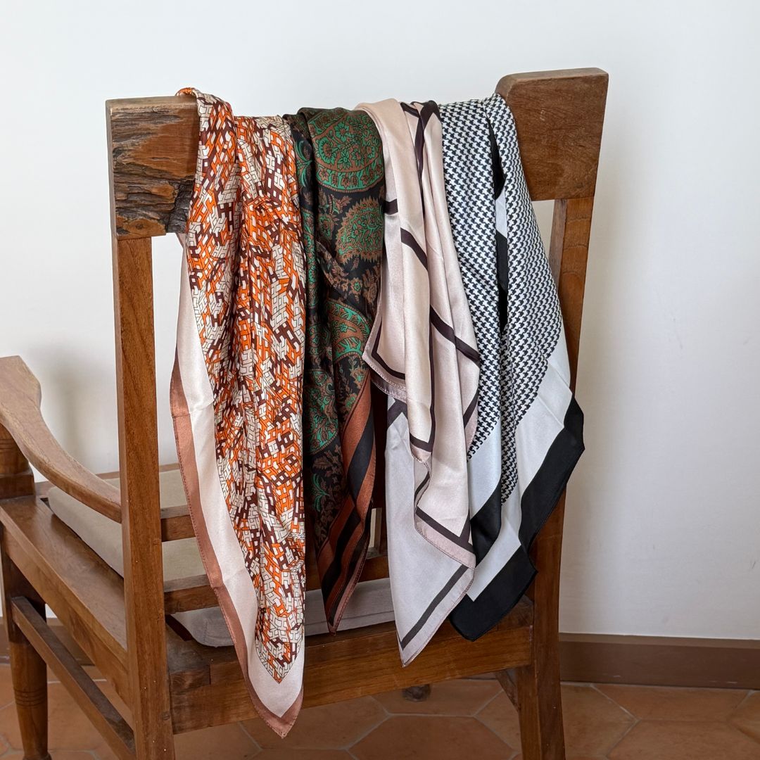 Silk Scarf | Orange Pattern | 68 CM