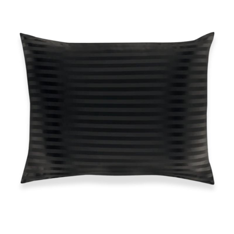 SILK PILLOWCASE - BLACK STRIPED