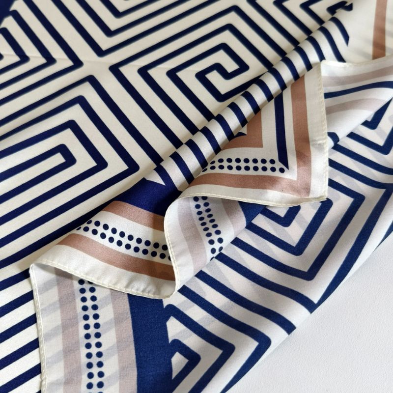 Silk scarf - Blue Stripes | 68 CM