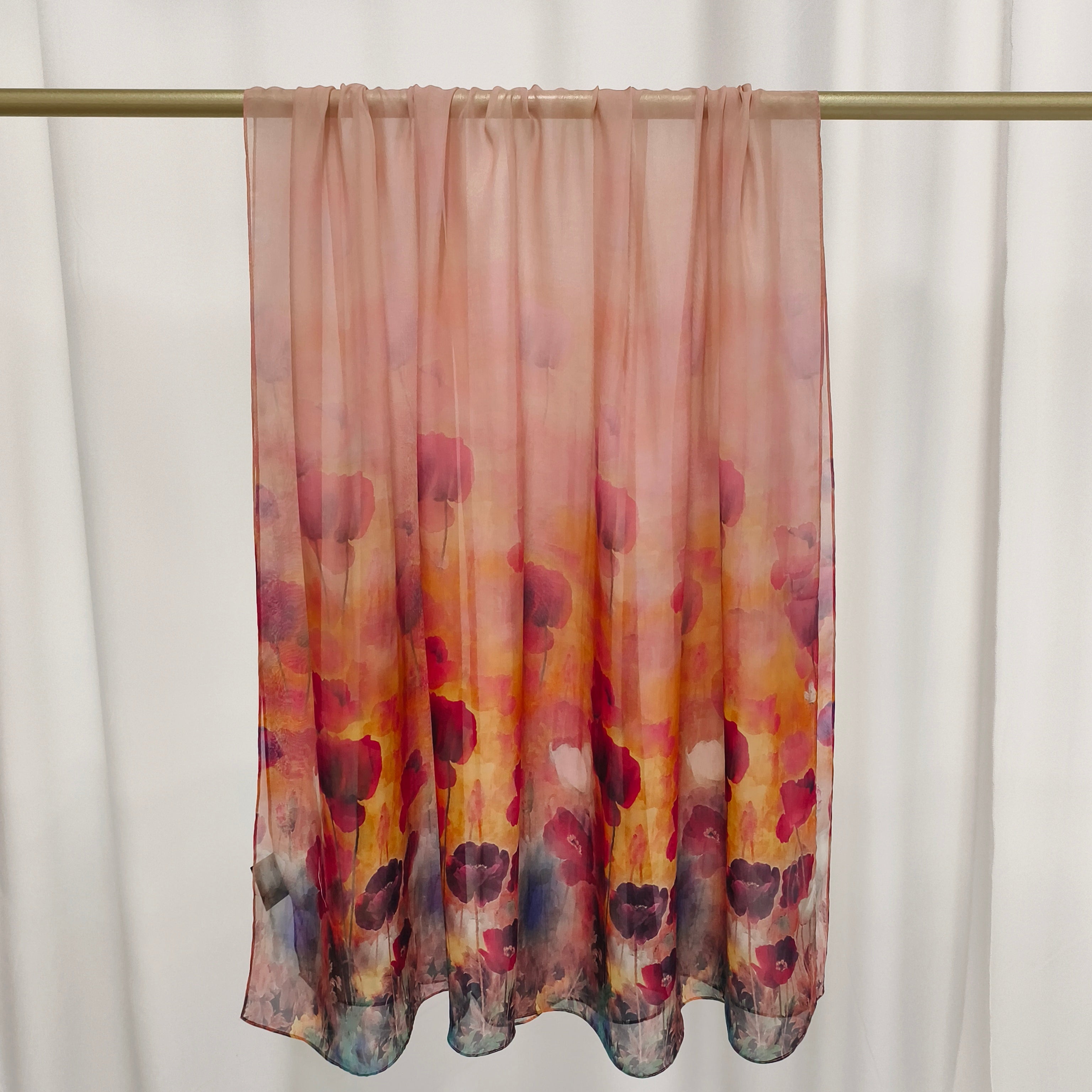 Italian Silk Scarf | Sunset Orange | 110x180 cm