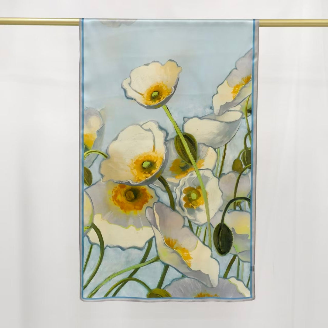 Signature Silketørklæde | Light Blue Spring | 55x175 cm