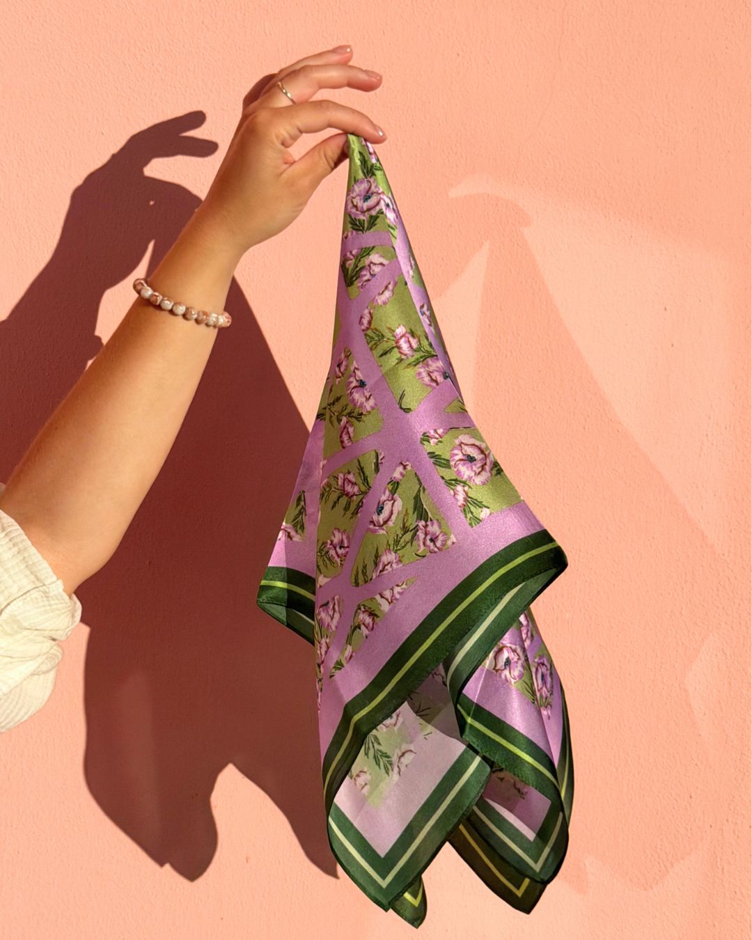 Silk Scarf | Purple Flower | 68 CM