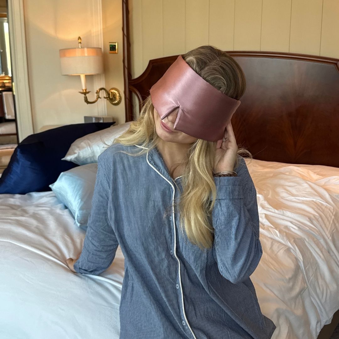 COZY FACE SILK SLEEP MASK | PINK
