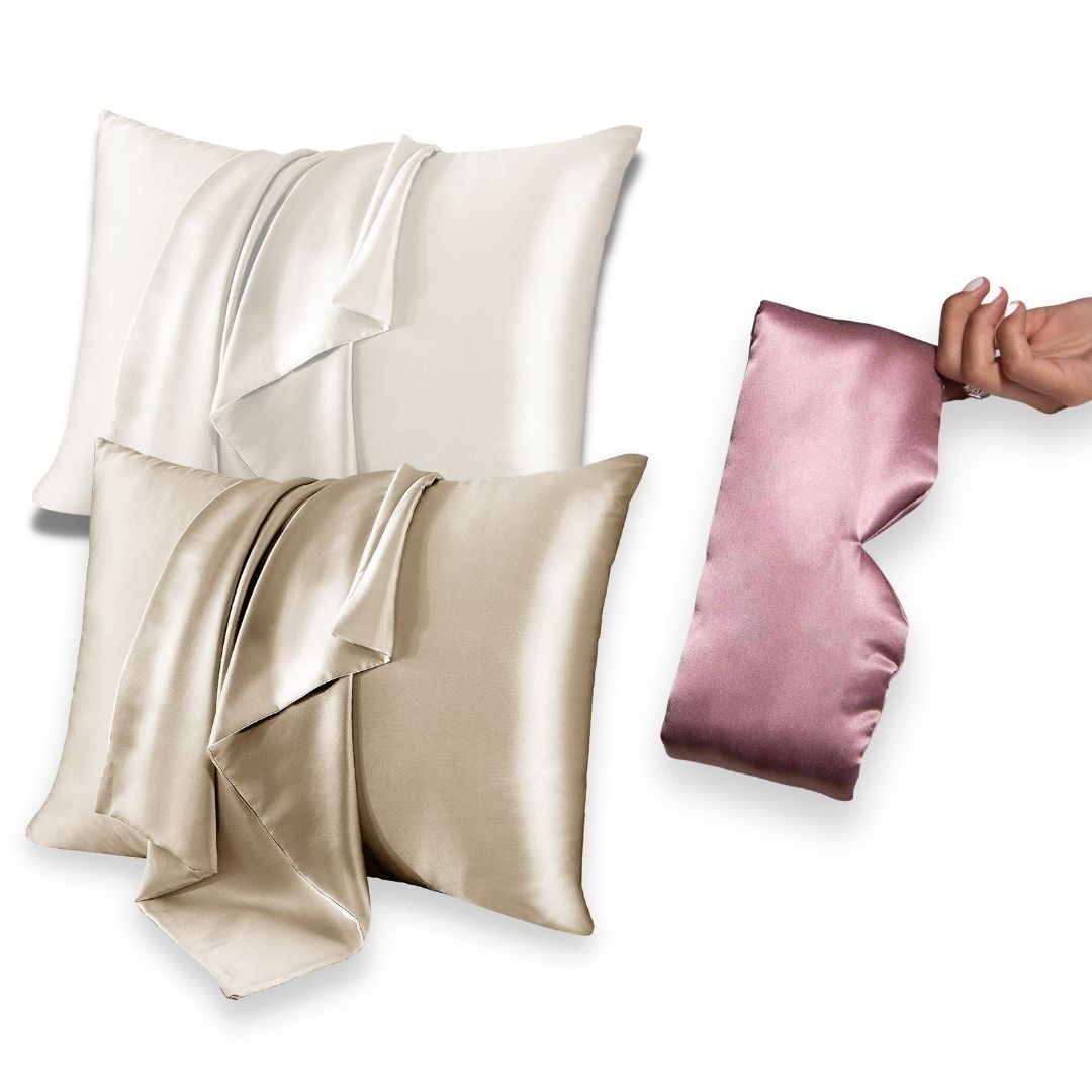 SILK COMBO | 2x Pillowcases & Cozy Face Silk Sleep Mask