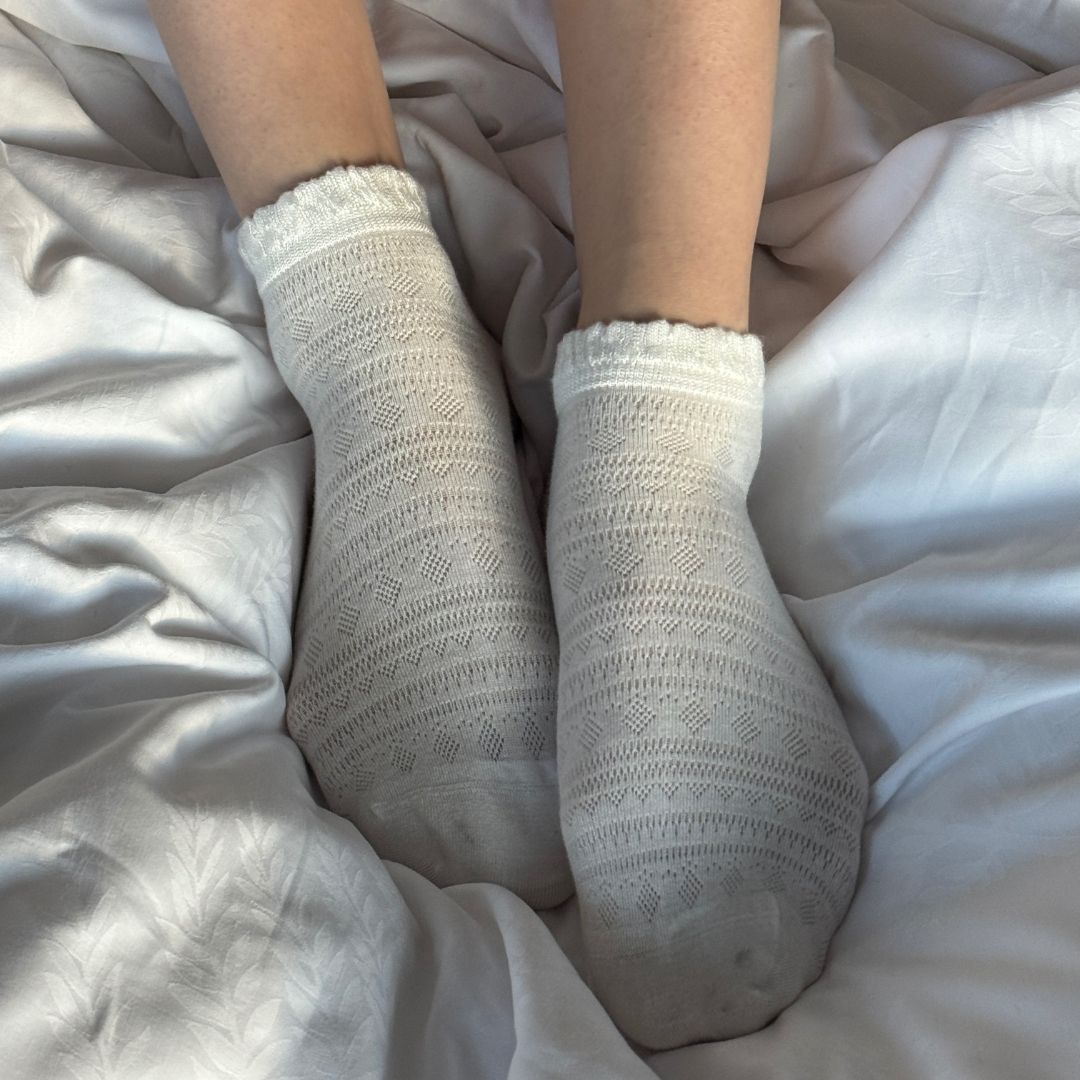 Patterned Silk Stockings 5-pack - White