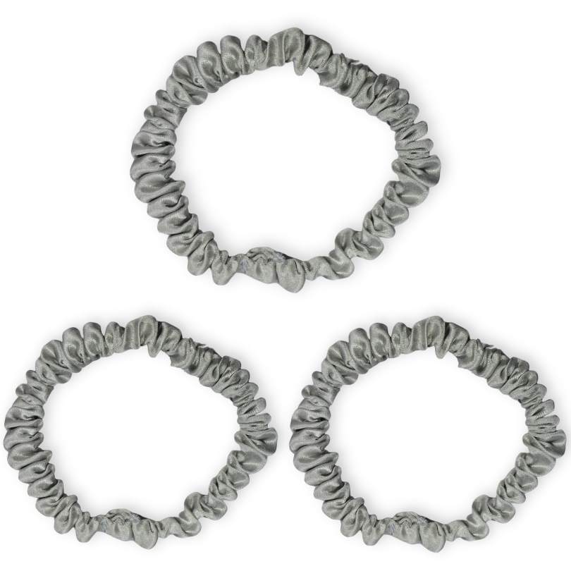 SILK SCRUNCHIE MINI (3er-Pack) - SILBER