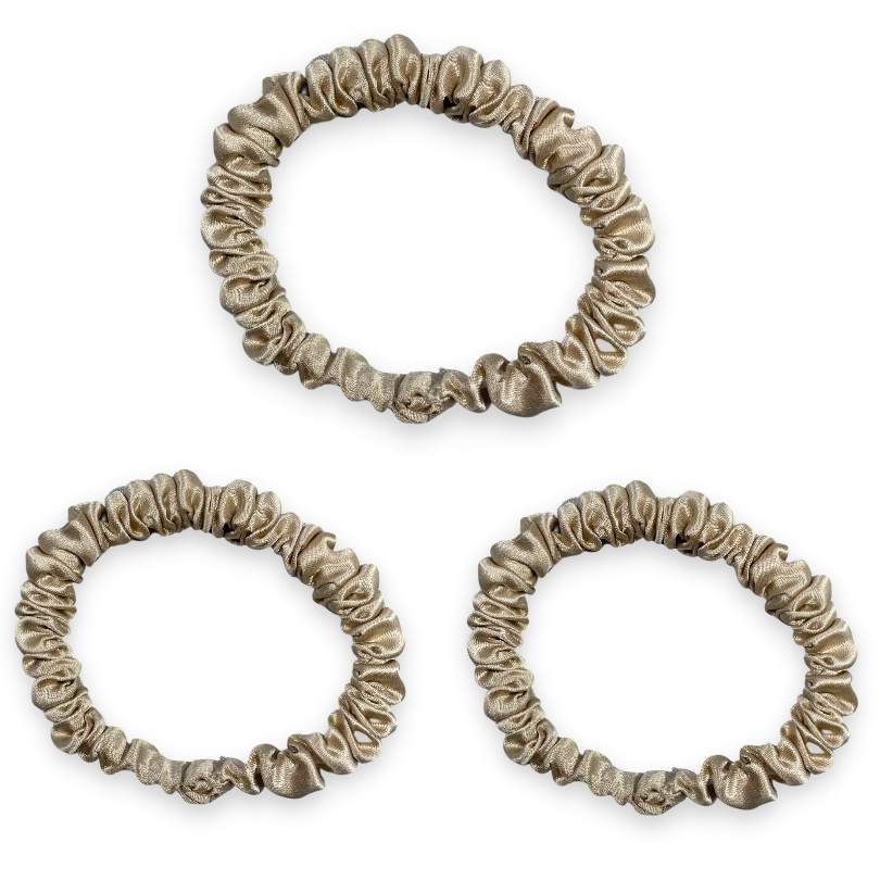 SILK SCRUNCHIE MINI (3er-Pack) - BEIGE