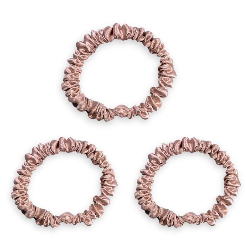 SILK SCRUNCHIE MINI (3er-Pack) - ROSÉGOLD