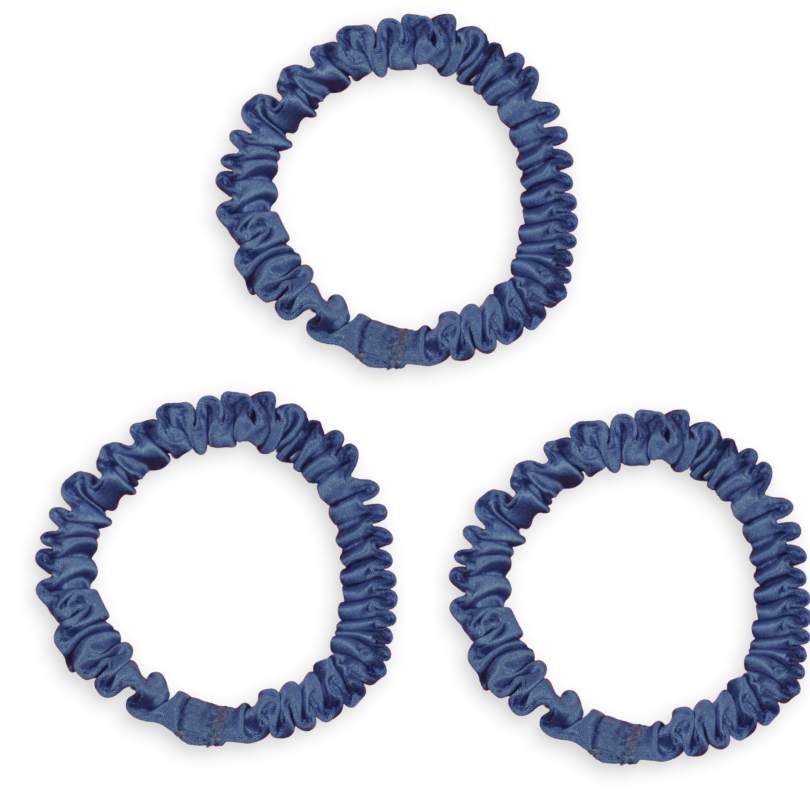 SILK SCRUNCHIE MINI (3er-Pack) - NAVY BLAU