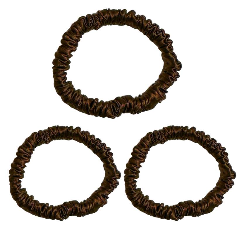 SILK SCRUNCHIE MINI (3er-Pack) - SCHOKOLADE