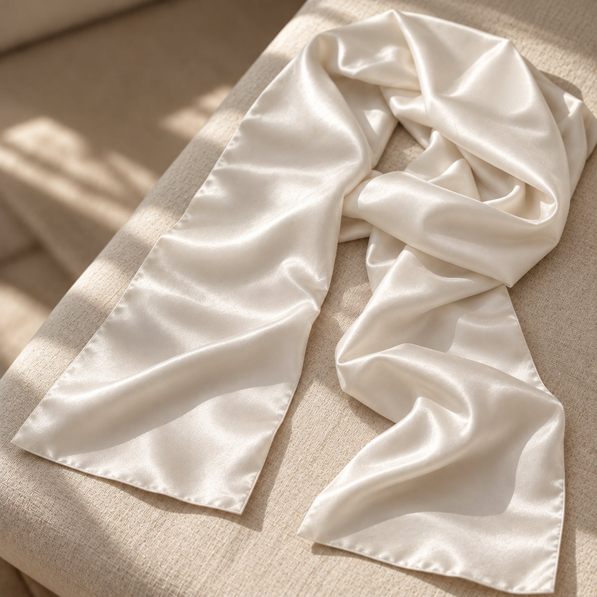 Signature-silkkihuivi | Off White | 55x175 cm