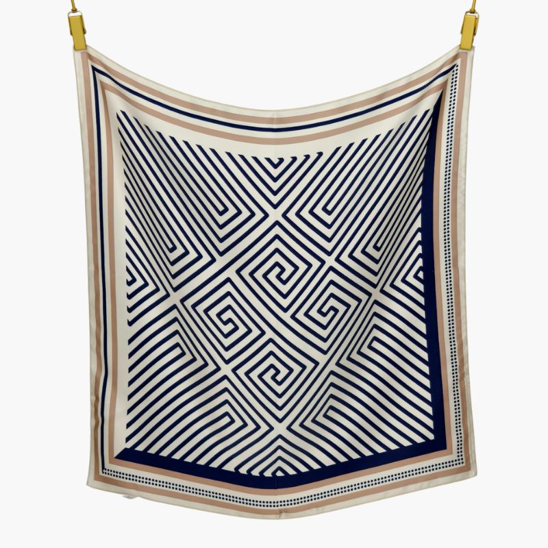 Silk scarf - Blue Stripes | 68 CM