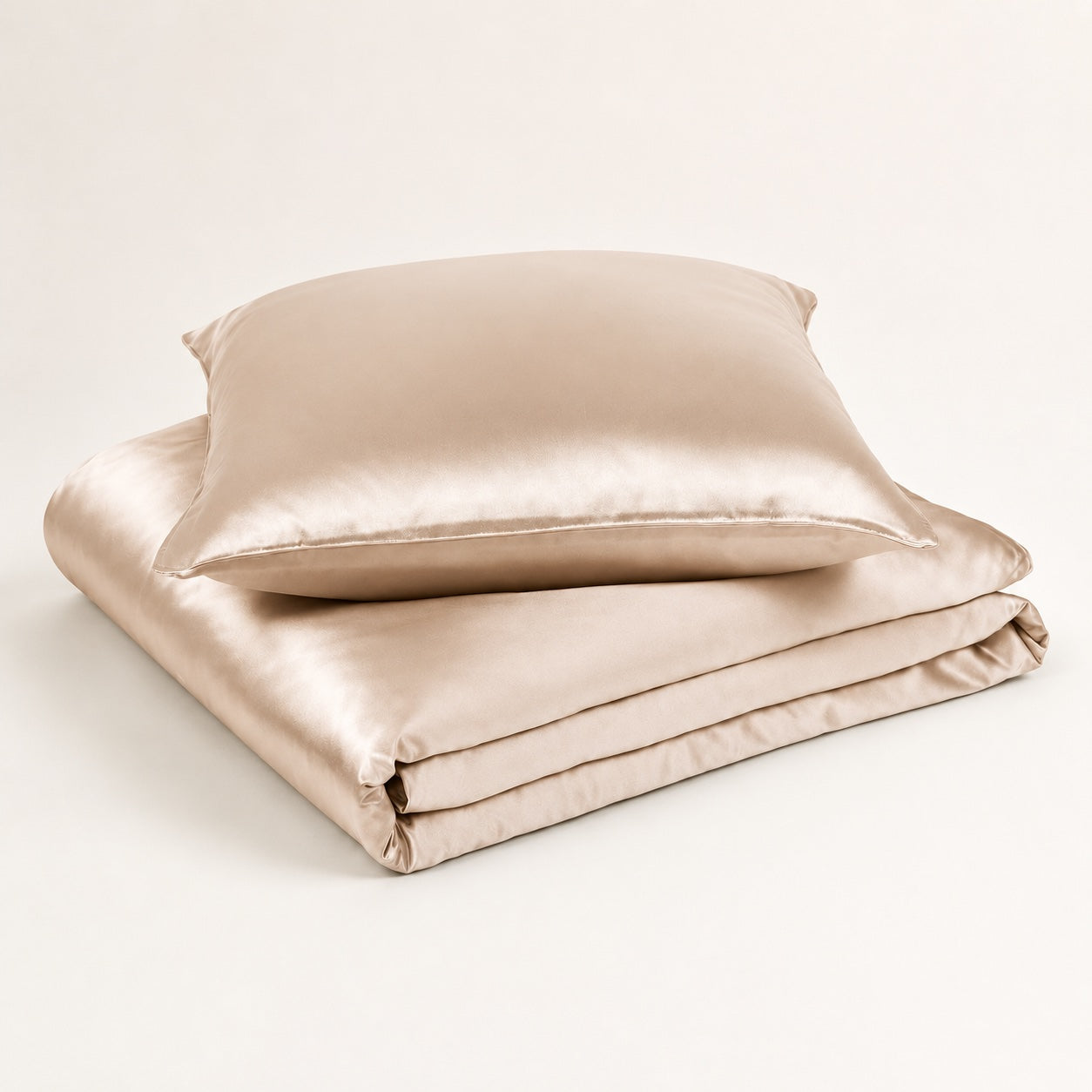 Seidenbettwäsche (Bettbezug & Kissenbezug) | Beige