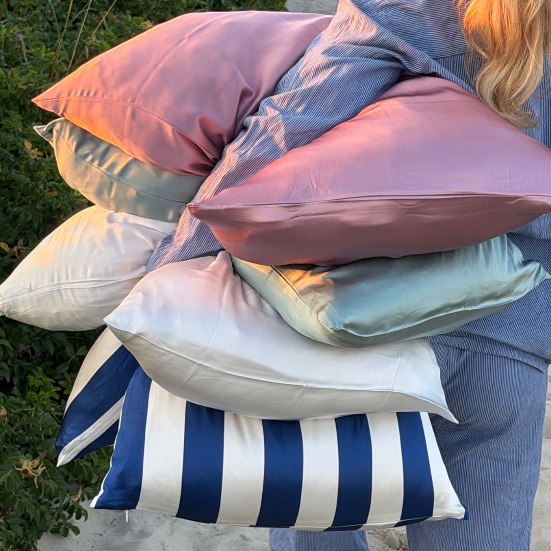SILK Pillowcase | Navy Stripes
