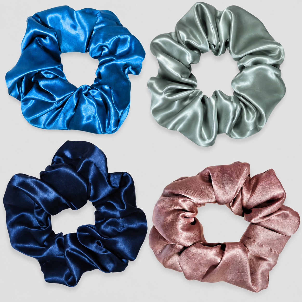 SILK SCRUNCHIE BIG (pack of 4) - Colorful