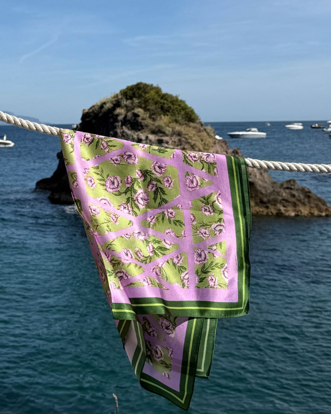 Silk Scarf | Purple Flower | 68 CM