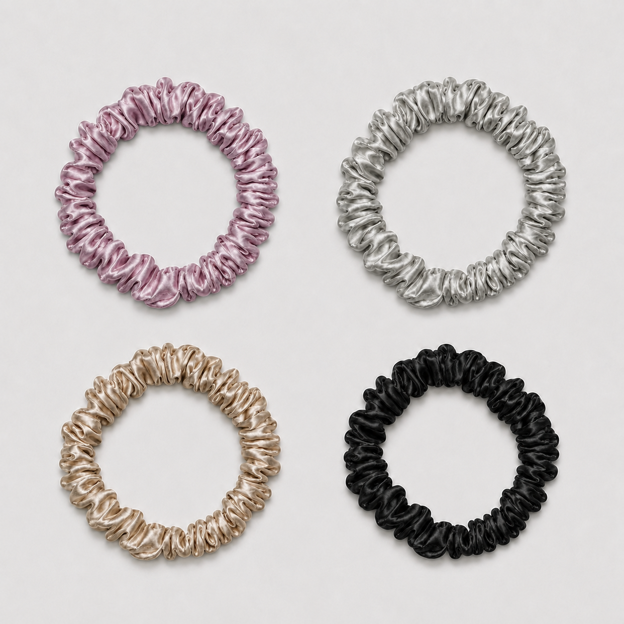 SILK SCRUNCHIE MINI - (4er-Pack) - Hell