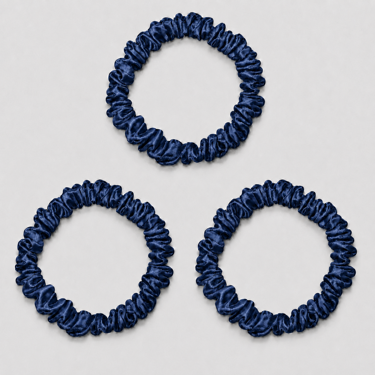 SILKE SCRUNCHIE MINI (3-pack) - NAVY BLAUW