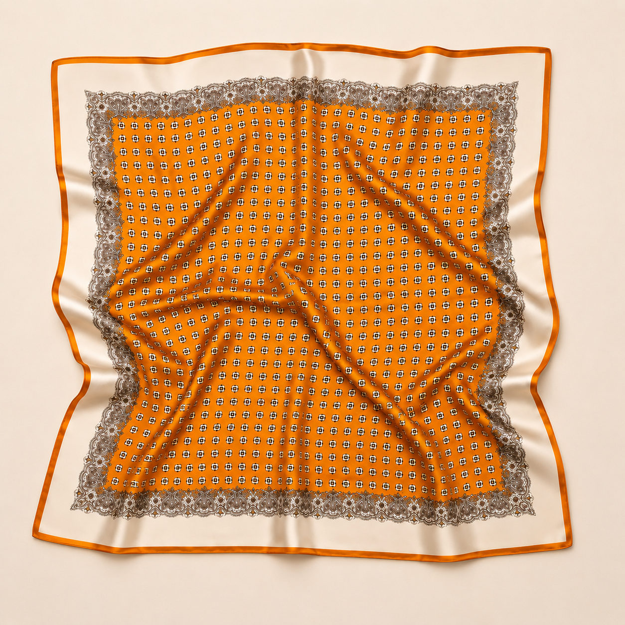 Silk Scarf | Sunrise Orange | 90 CM