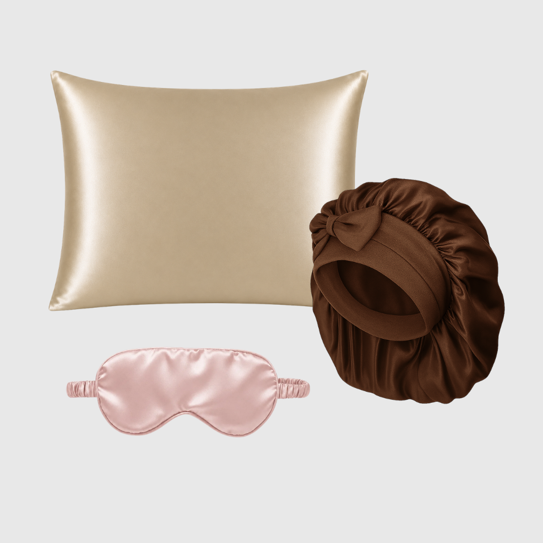 Premium Silk Kit | Pillowcase, Bonnet & Sleep Mask | 100% Mulberry Silk