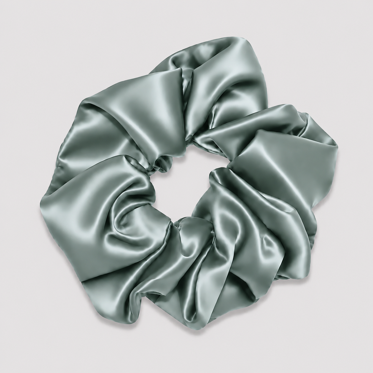 SILK SCRUNCHIE BIG - OCEAN GREEN