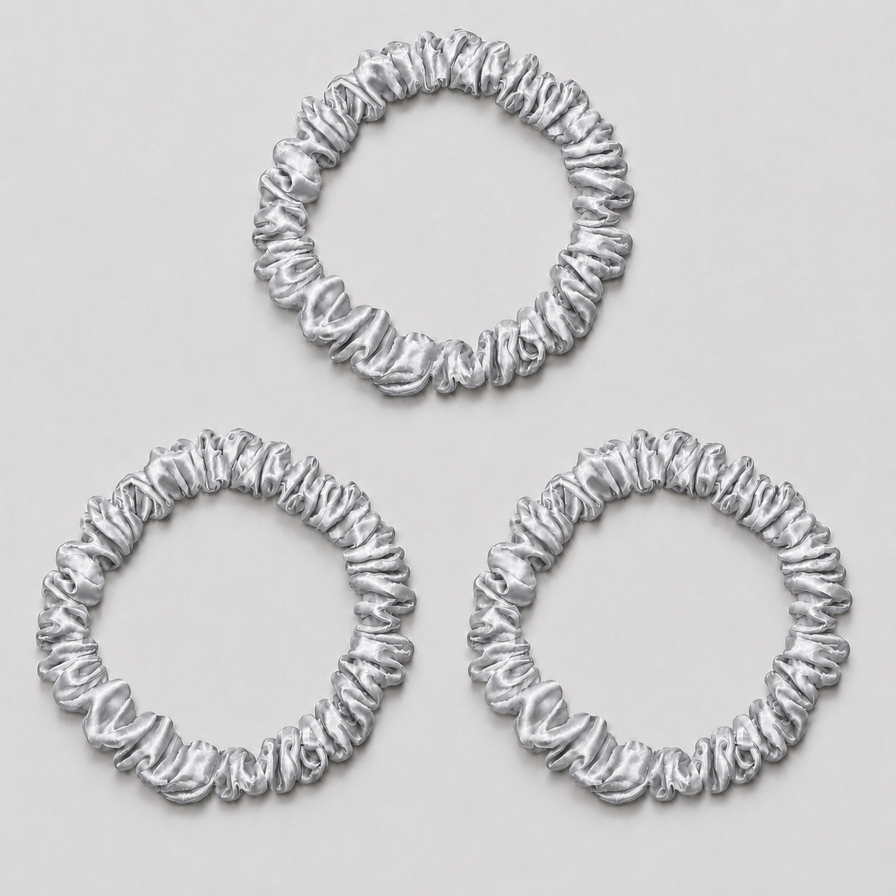 SILKE SCRUNCHIE MINI (3-pack) - ZILVER
