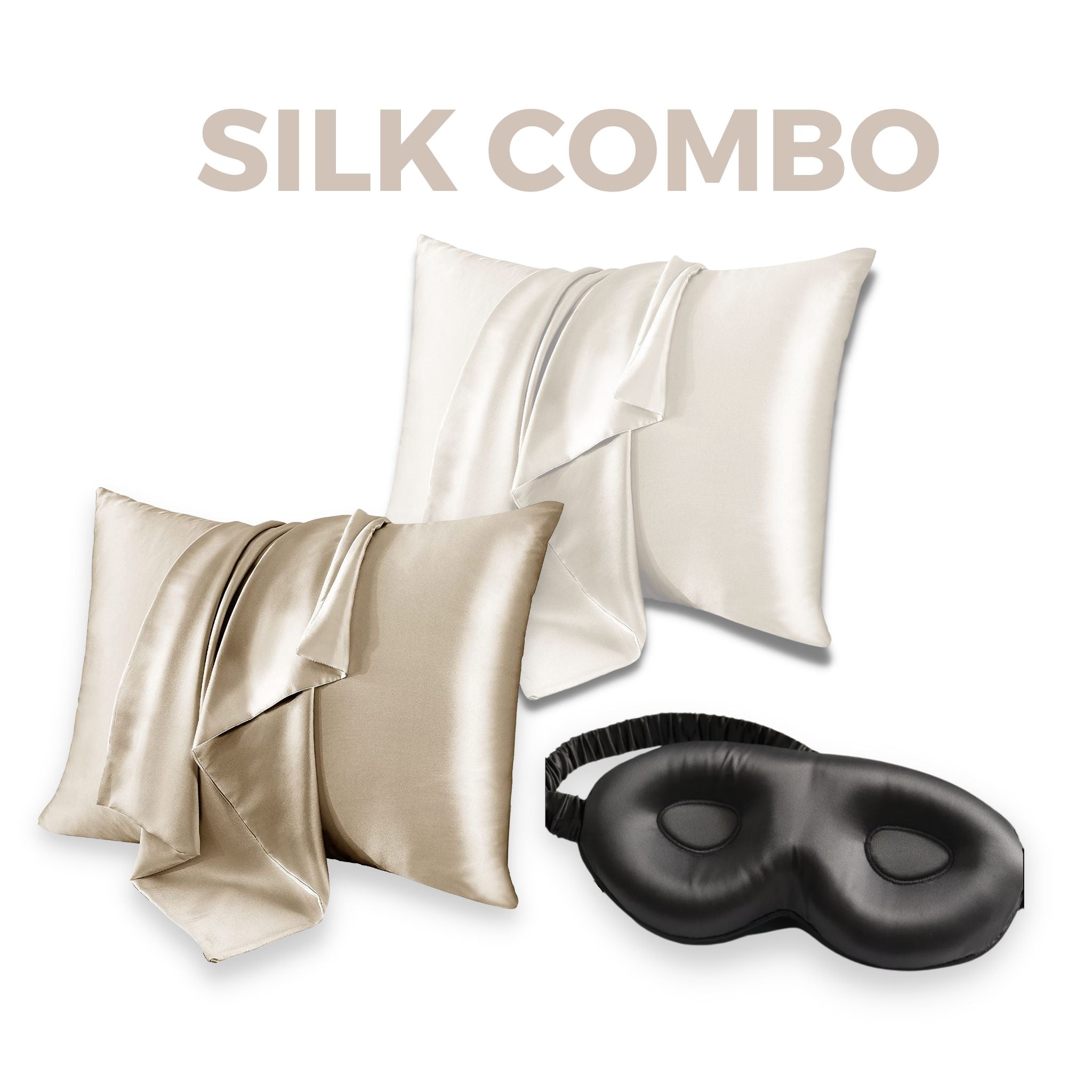SILK COMBO | 2x Kissenbezüge & 3D Seidenschlafmaske