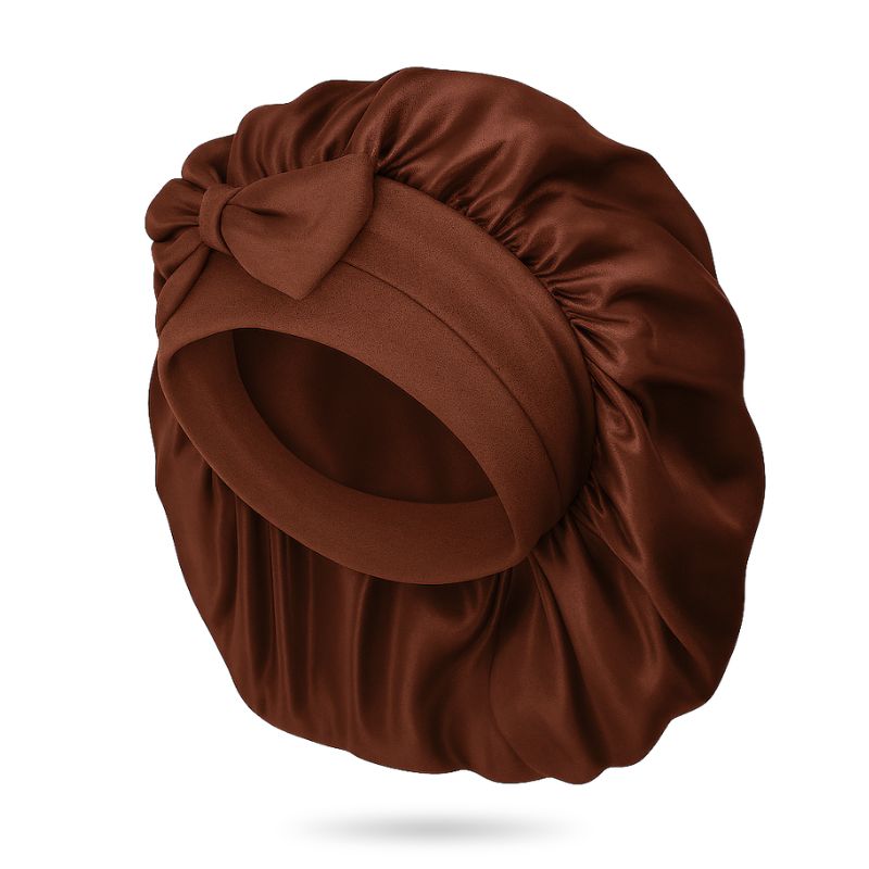 LUXURY SILK BONNET - CHOCOLATE