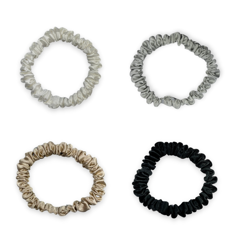 SILK SCRUNCHIE MINI - (Packung mit 4) - Light