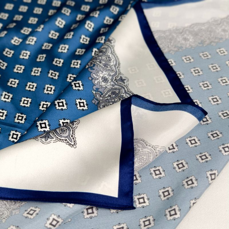 Silk scarf | Navy Blue | 90 CM