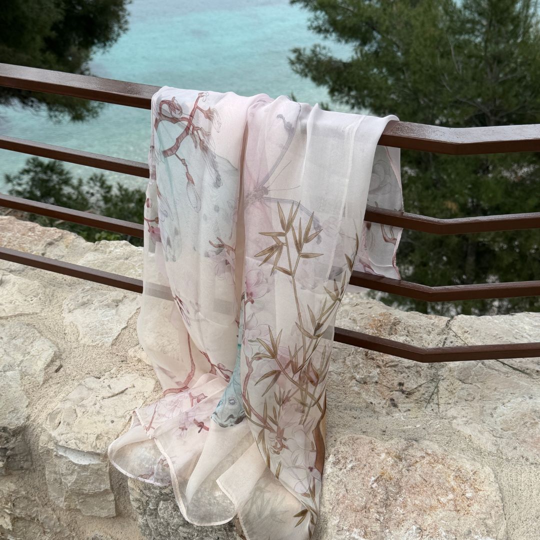 Italialainen silkkihuivi | Liberty | 110x180 cm