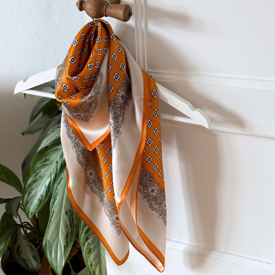 Silk Scarf | Sunrise Orange | 90 CM
