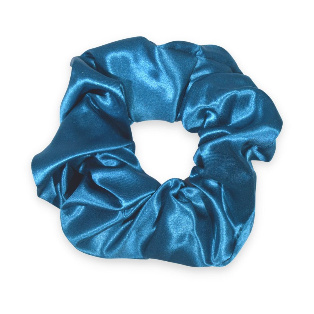 SILK SCRUNCHIE BIG - SHINY BLUE